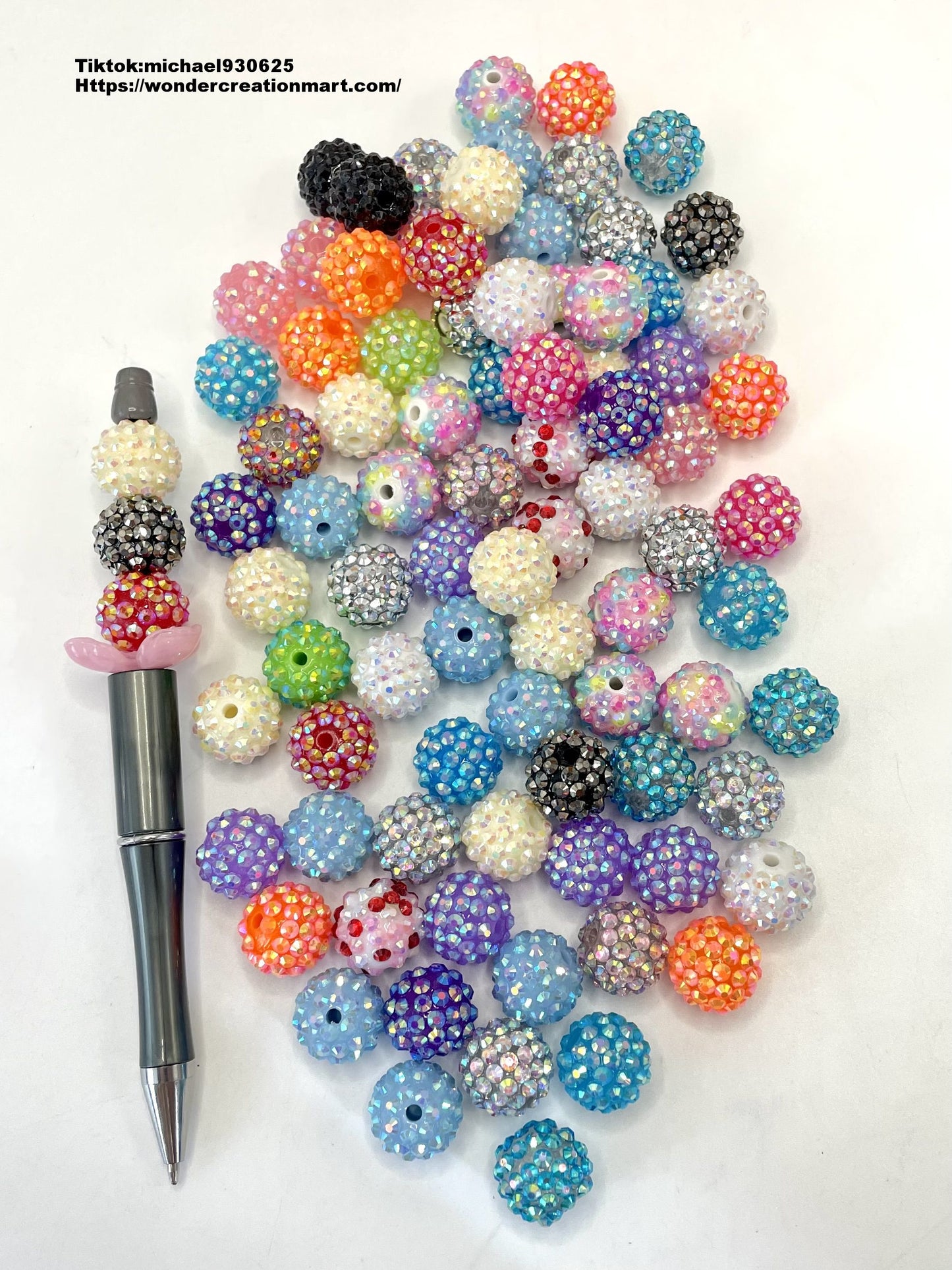 Multi-colored Rhinestones Beads,Random Mix,16mm (Optional Color)