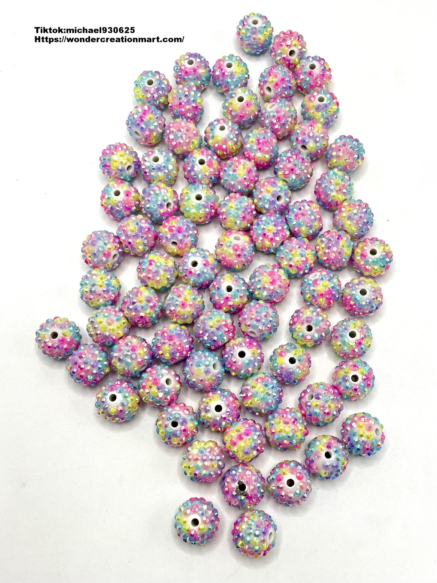 Multi-colored Rhinestones Beads,Random Mix,16mm (Optional Color)