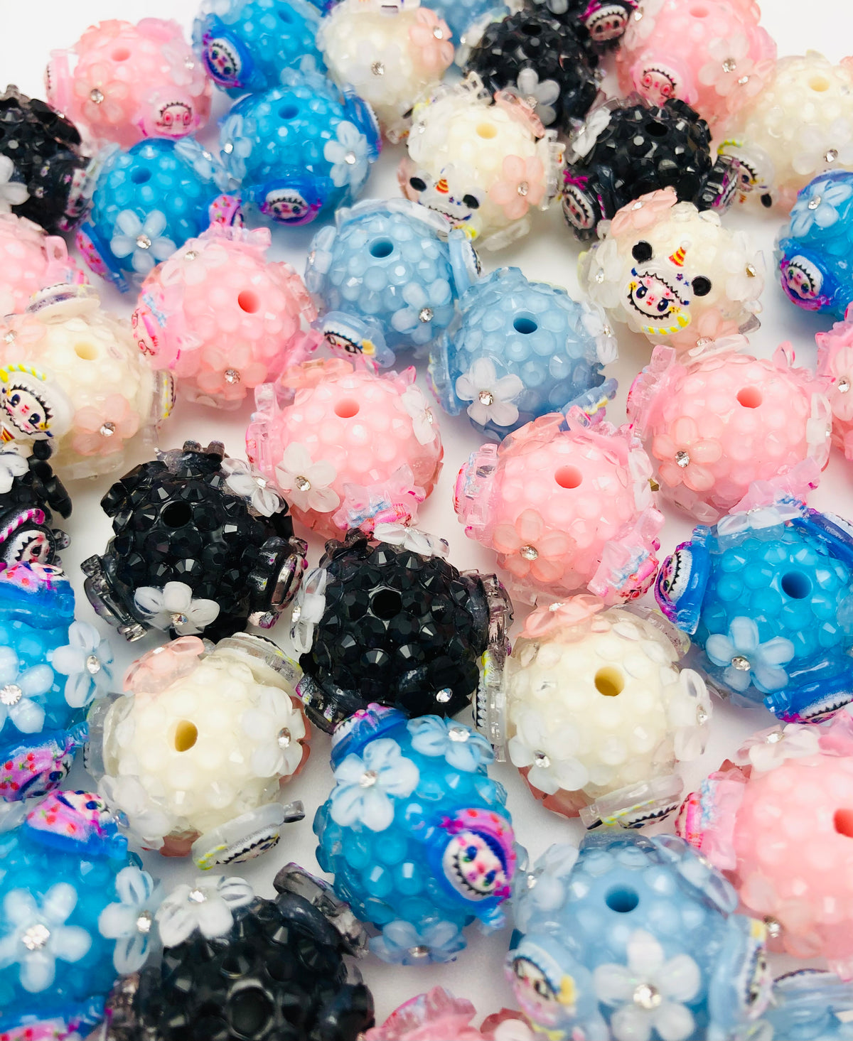 Beaded Rag Labubu Rhinestone Bead LABUBU colorful Random Mix 23mm β Wonder Life Mart