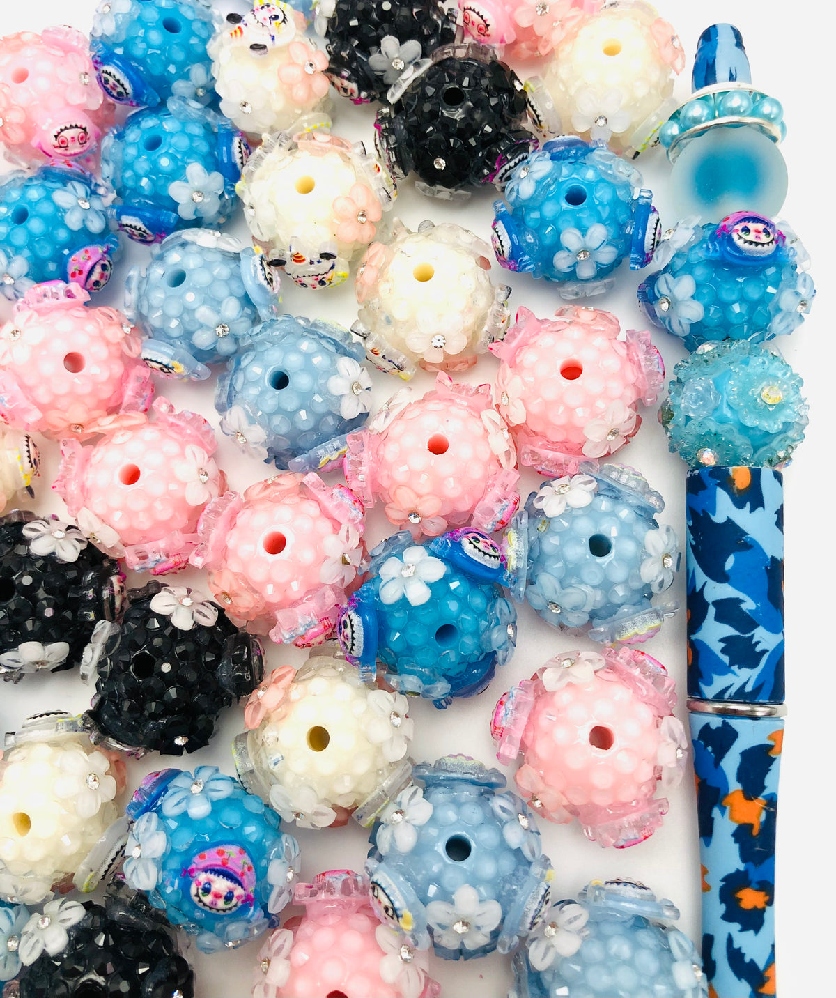 Beaded Rag Labubu Rhinestone Bead LABUBU colorful Random Mix 23mm β Wonder Life Mart
