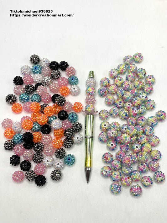 Multi-colored Rhinestones Beads,Random Mix,14mm (Optional Color)