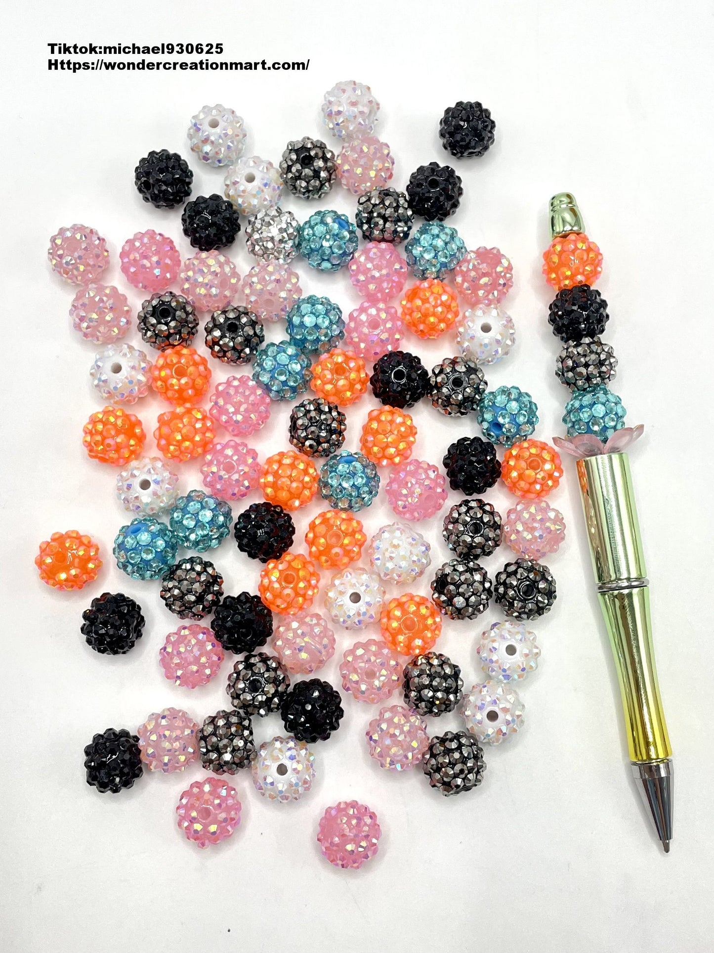 Multi-colored Rhinestones Beads,Random Mix,14mm (Optional Color)