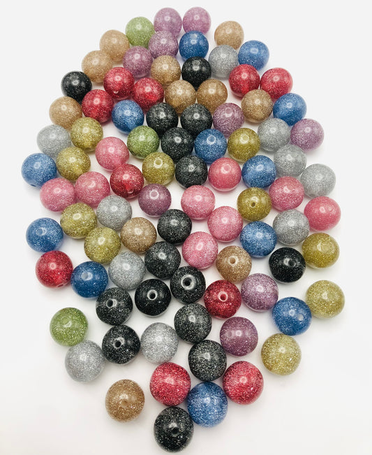 Acrylic bead glitter Colorful acrylic beads 16mm Random Mix