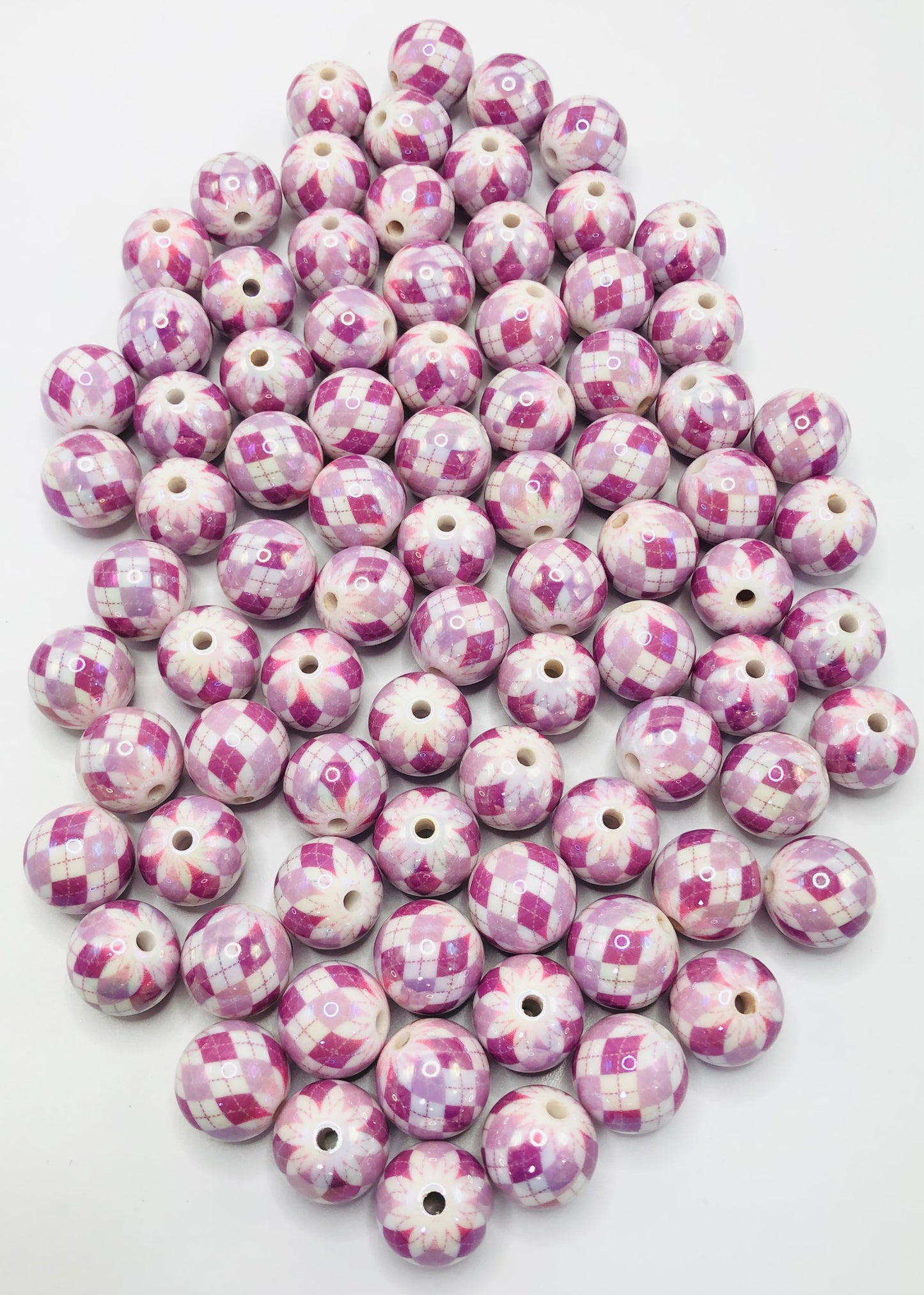 Acrylic bead cell Lattice style colorful 16mm