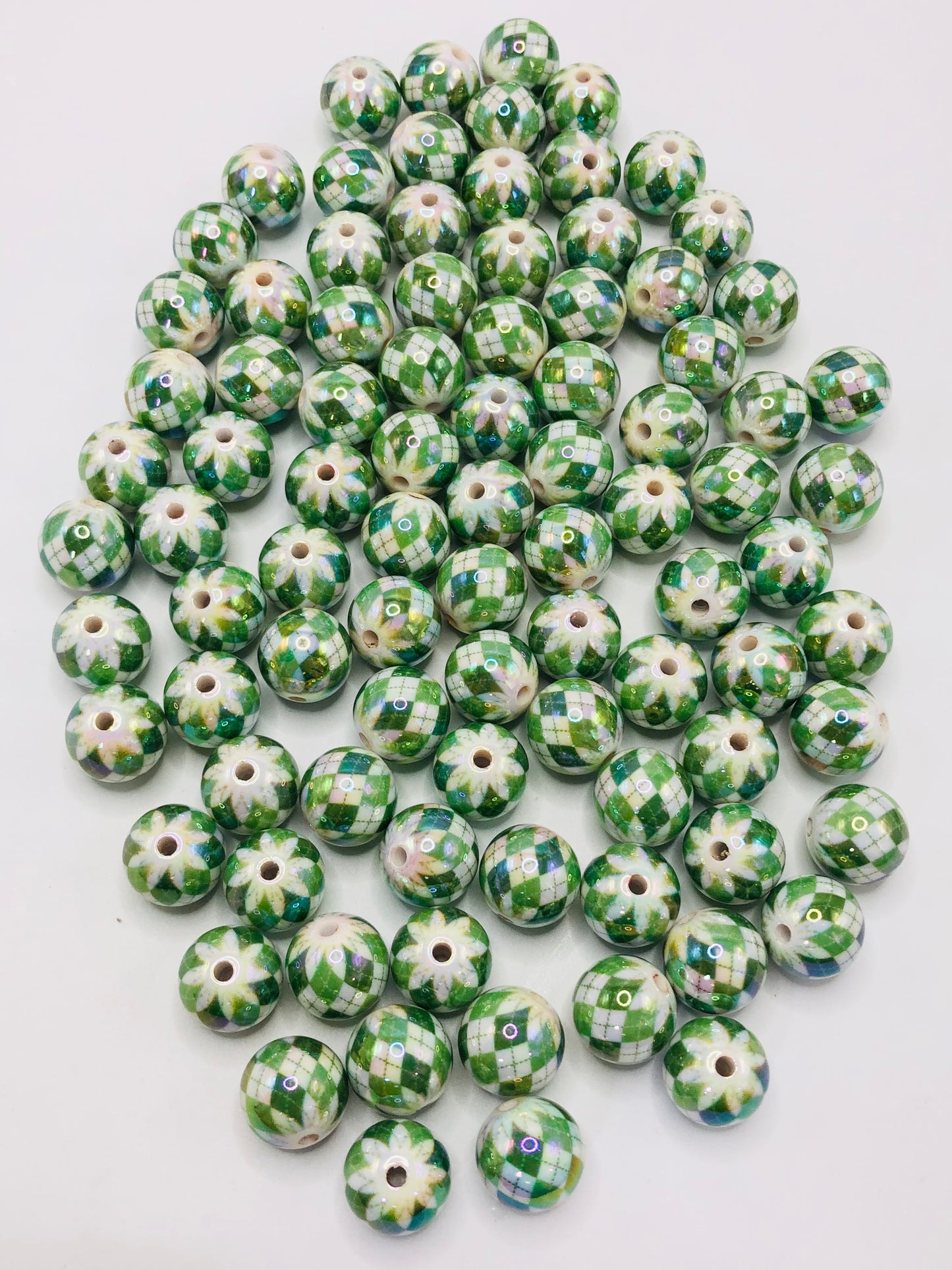 Acrylic bead cell Lattice style colorful 16mm