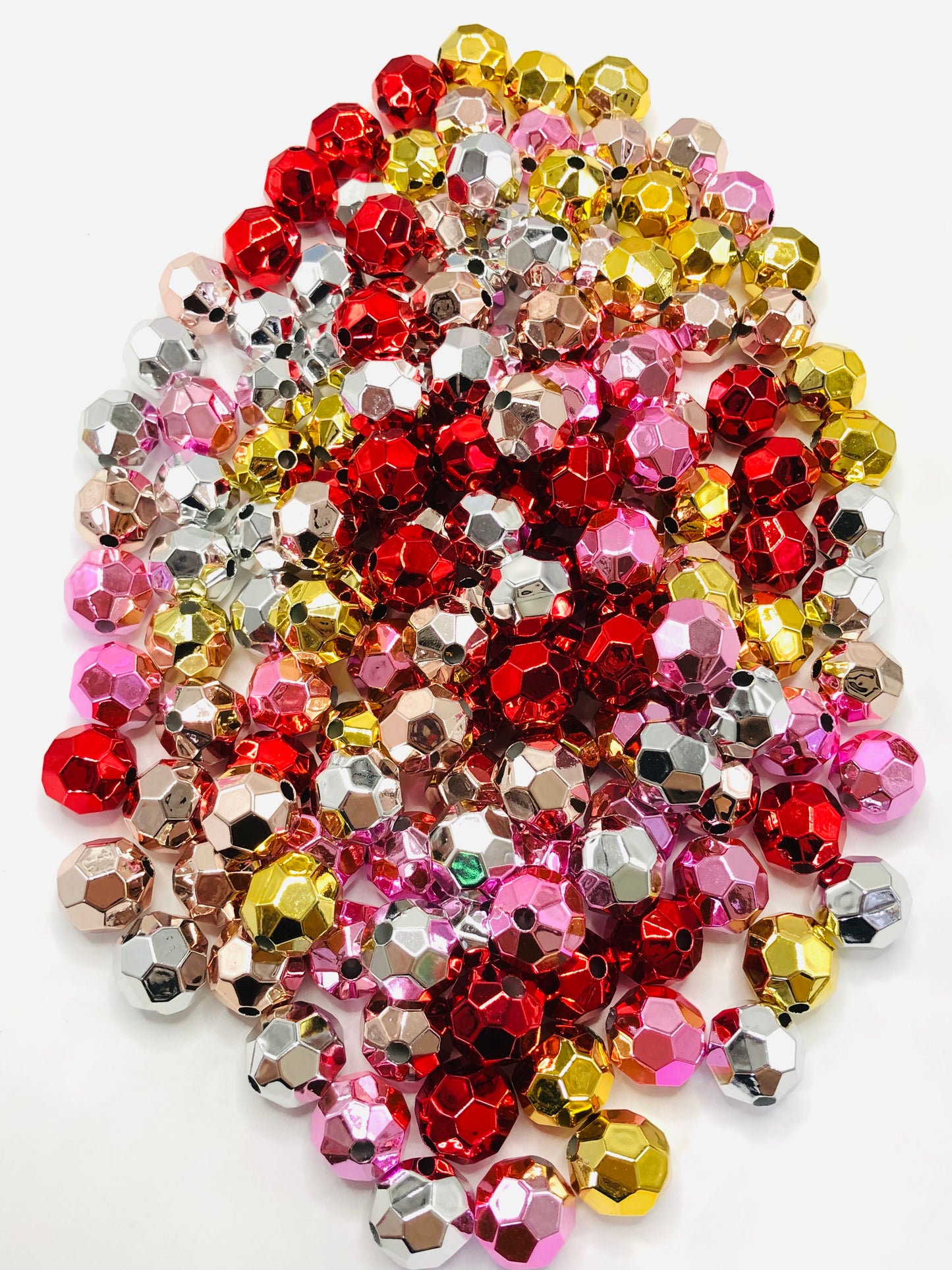 acrylic electroplate colorful UV Multishape bead 16mm Random Mix