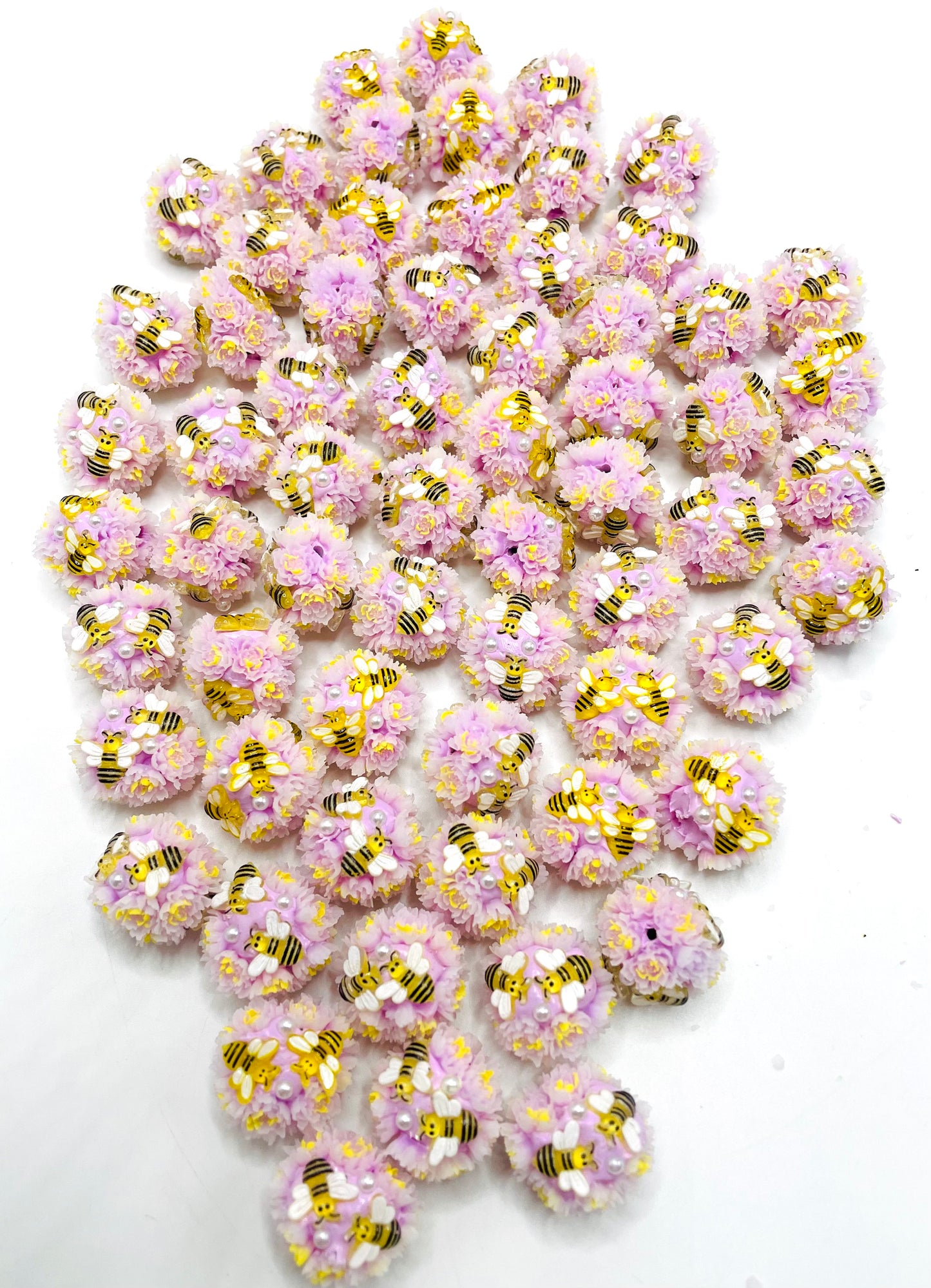 Flower Beads Bees with rose Colorful bead Random Mix 21mm Fancy-482