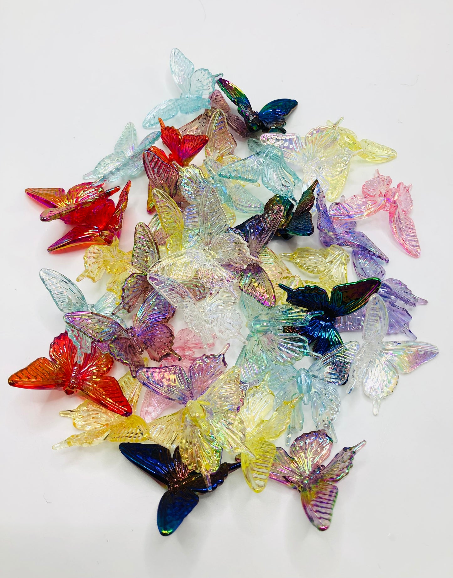 acrylic Giant butterfly colorful UV Bead Butterfly bead Solid color and transparent color Random Mix 40mm