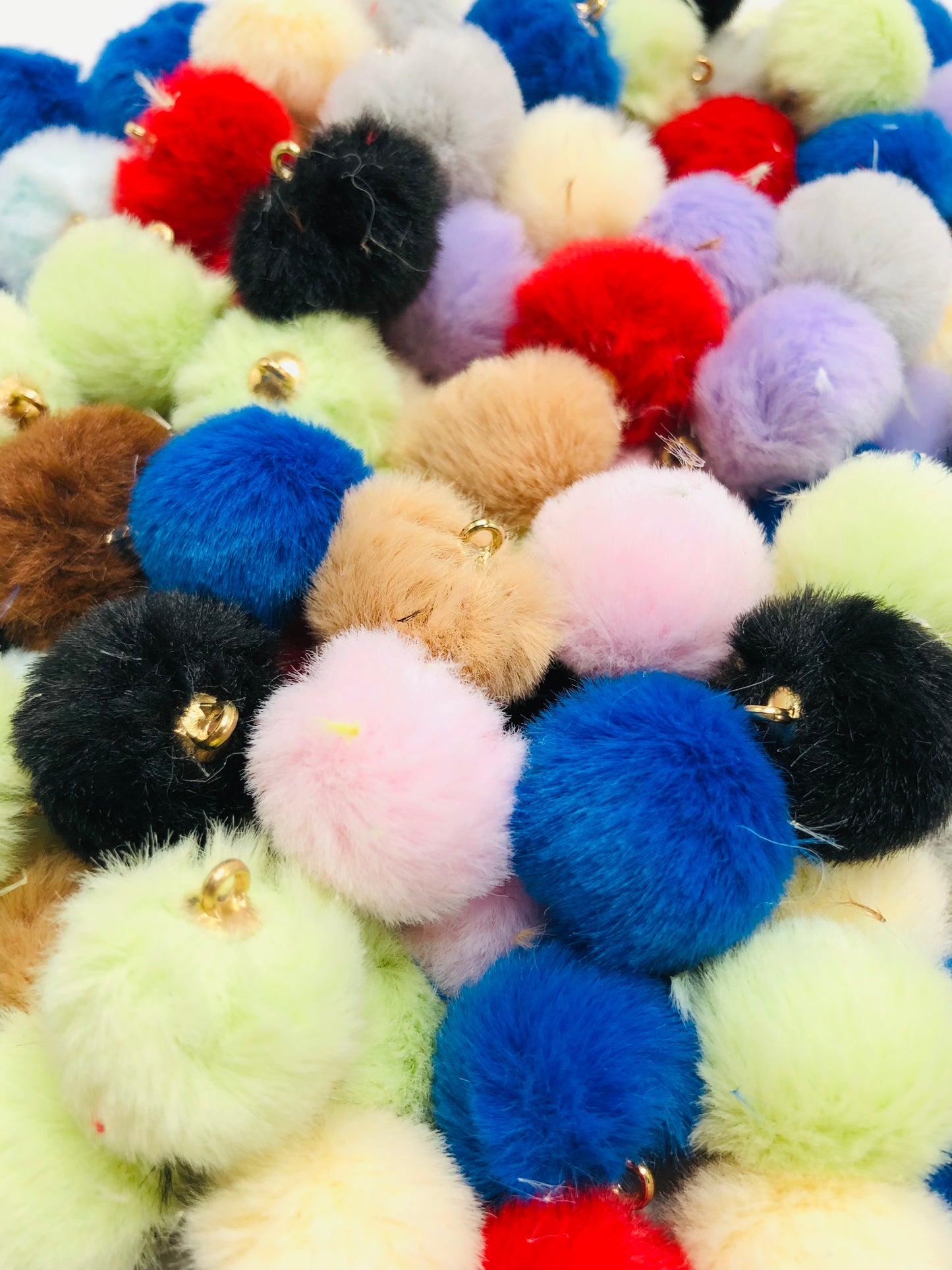 Fuzzy bead downy String of beads pendant Colorful furry pendants Random Mix 16mm