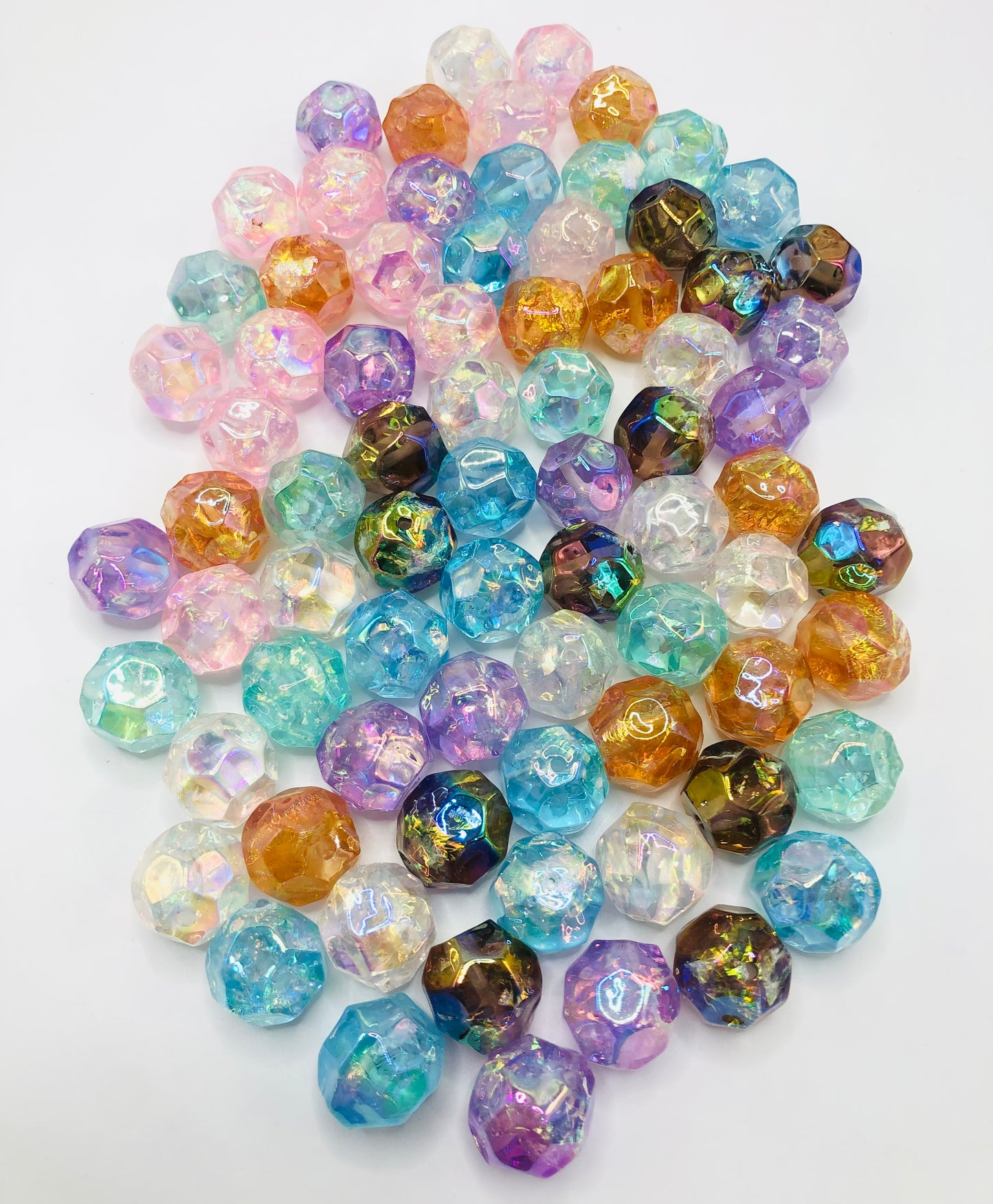 acrylic uv Imitation crystal cobble glitter multicolour Edge Angle bead 17mm Random Mix