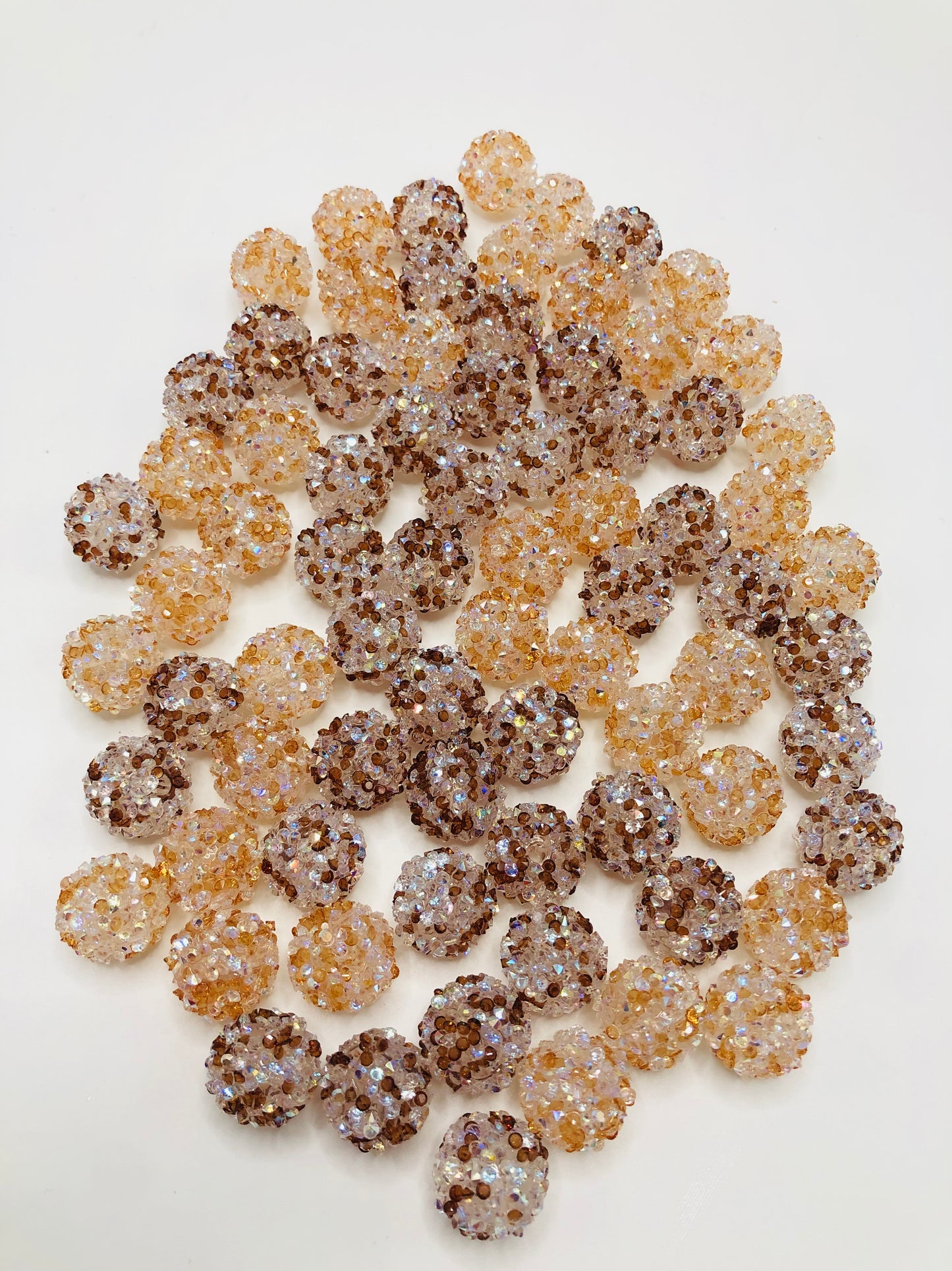 acrylic Sugar beads Brown series 16mm Random Mix