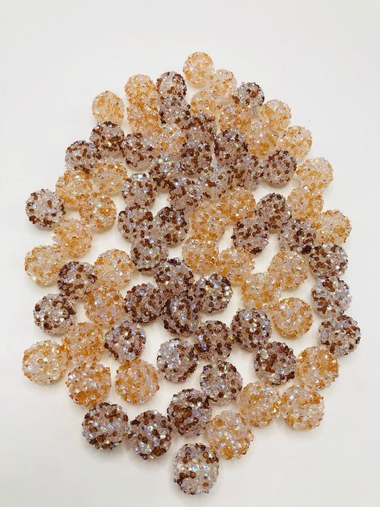 acrylic Sugar beads Brown series 16mm Random Mix