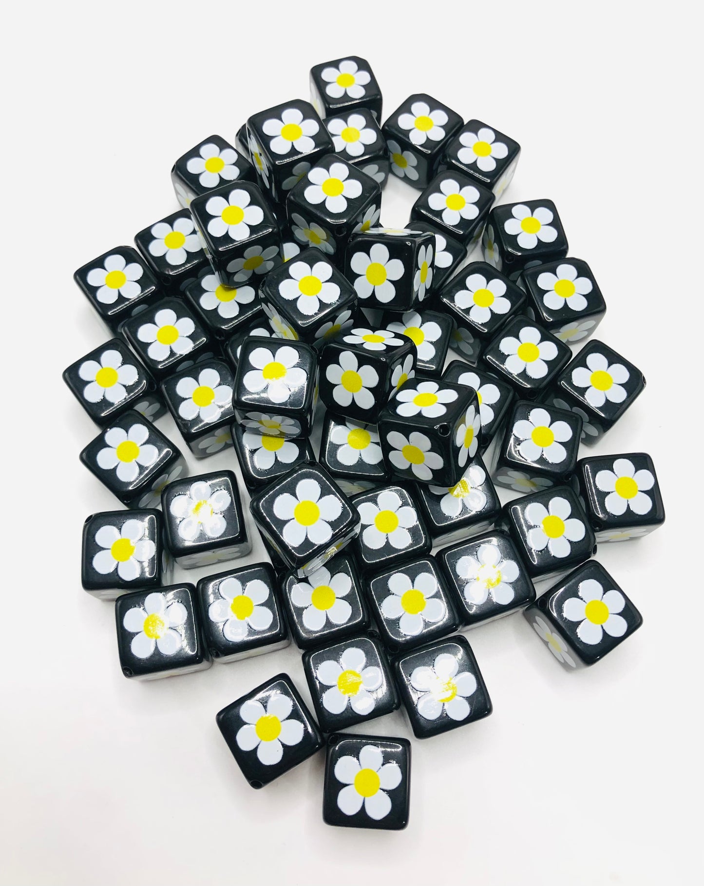 acrylic Flower bead Square bead 20mm Random Mix