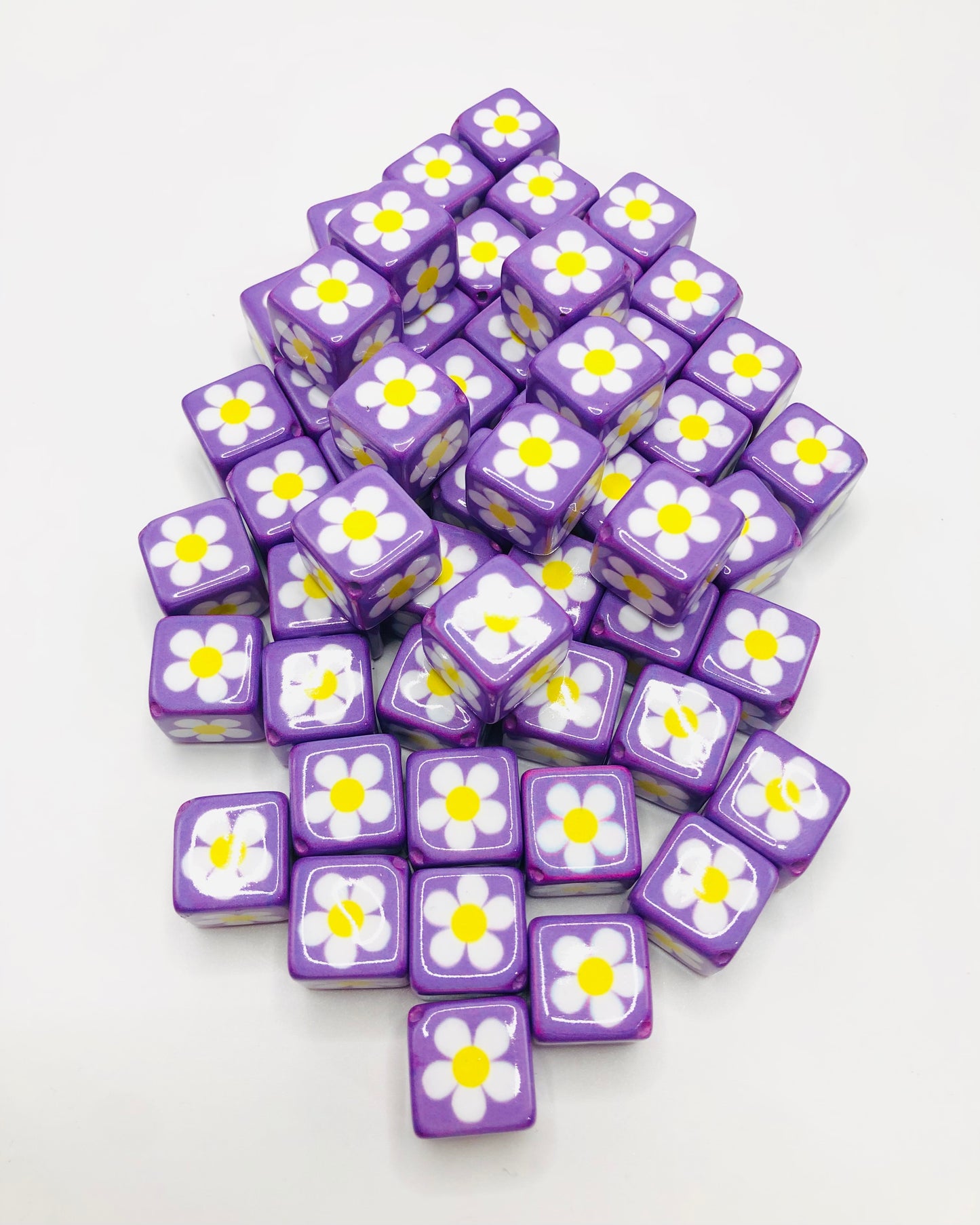 acrylic Flower bead Square bead 20mm Random Mix