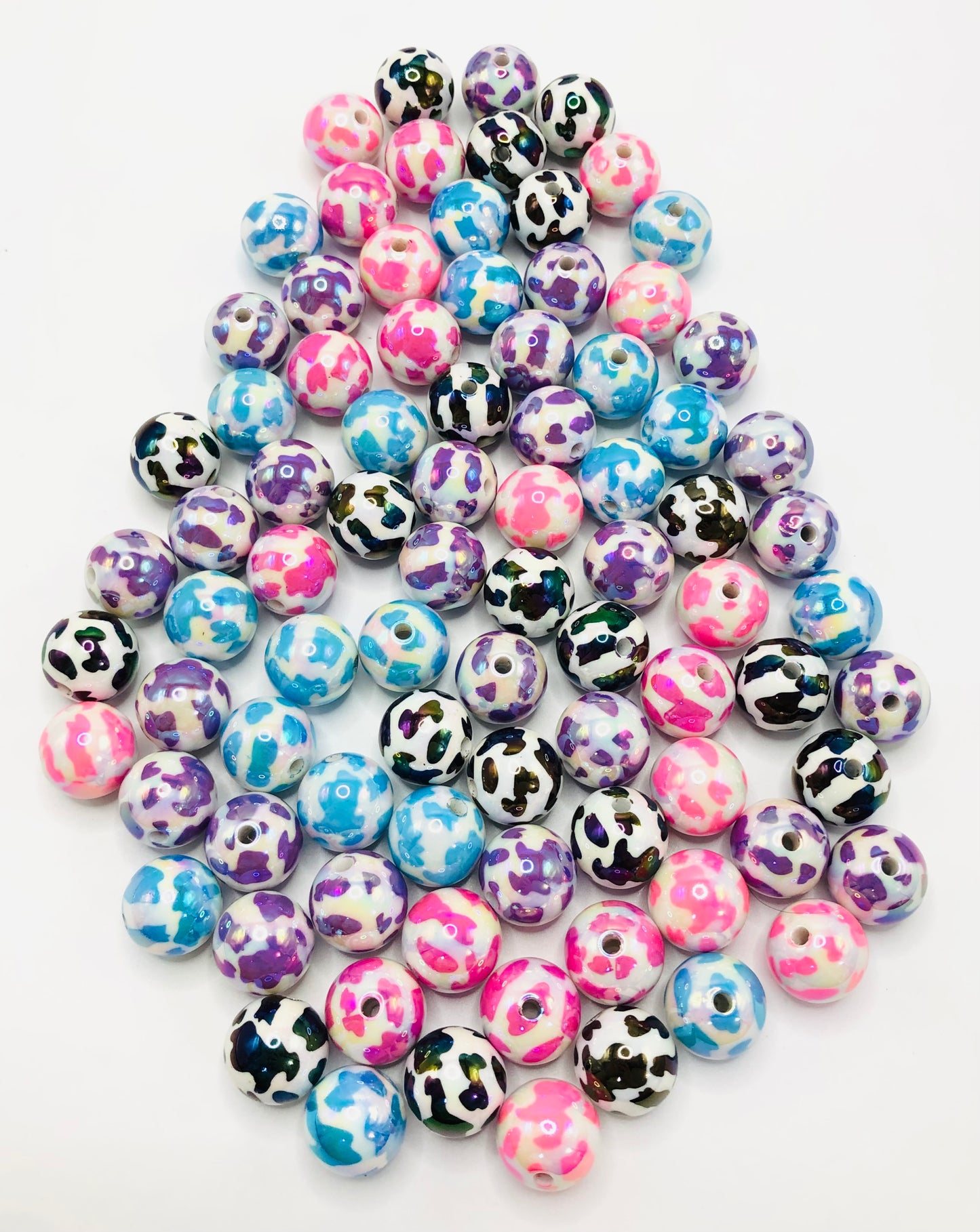 Acrylic bead Leopard bead colorful UV Bead 16mm Random Mix