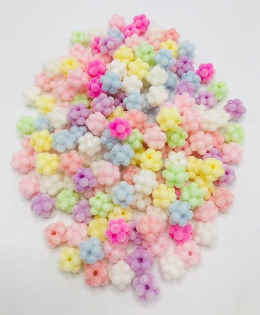 acrylic Fuzzy bubble Pearl Bead 14mm Random Mix