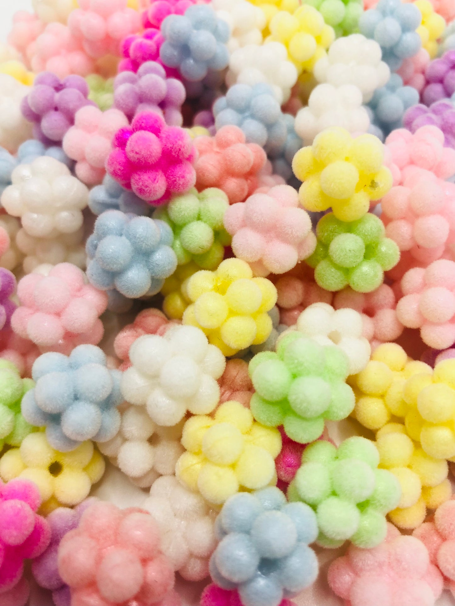 acrylic Fuzzy bubble Pearl Bead 14mm Random Mix