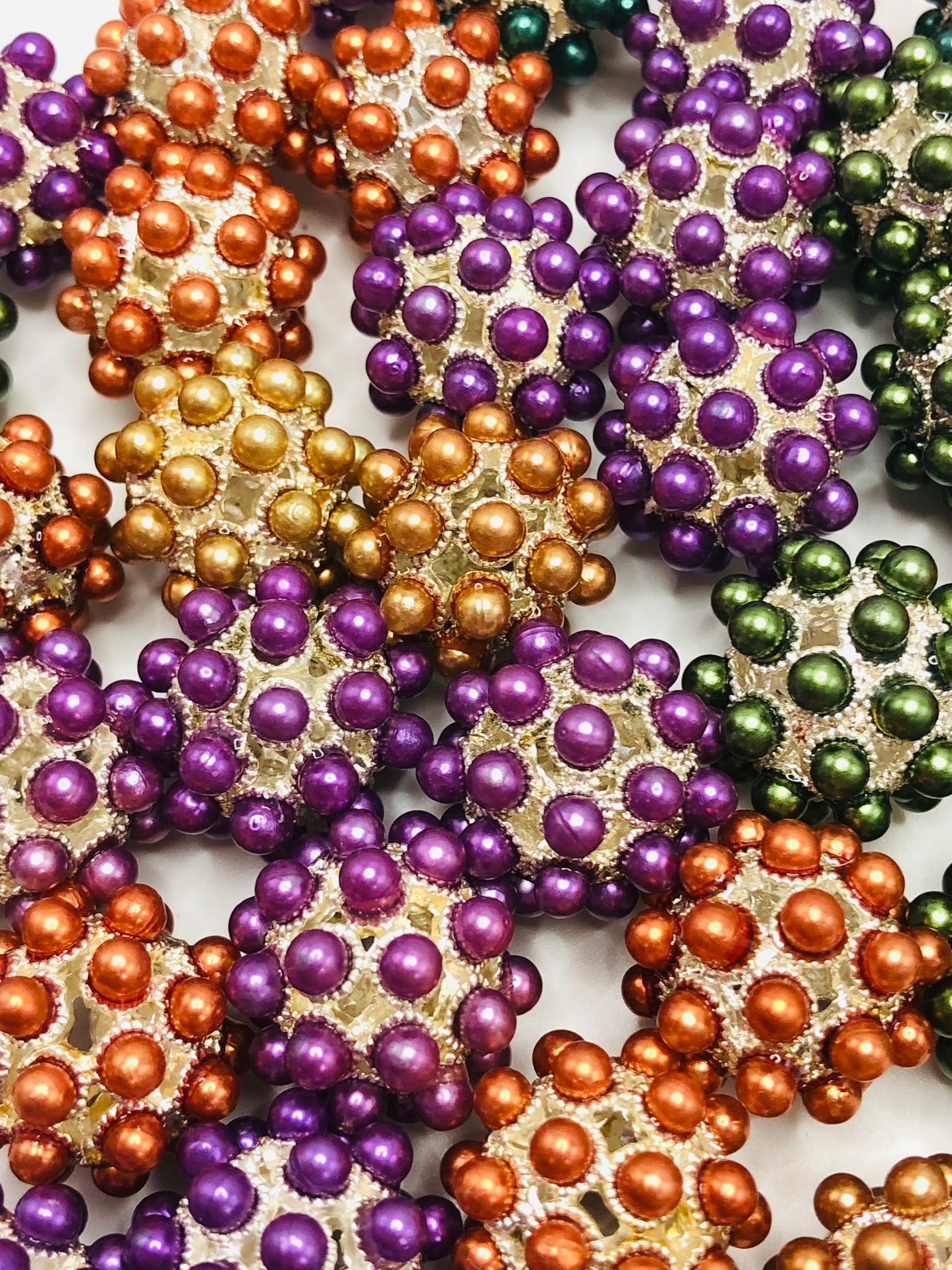 fancy bubble Pearl Alloy bead 20mm Random Mix