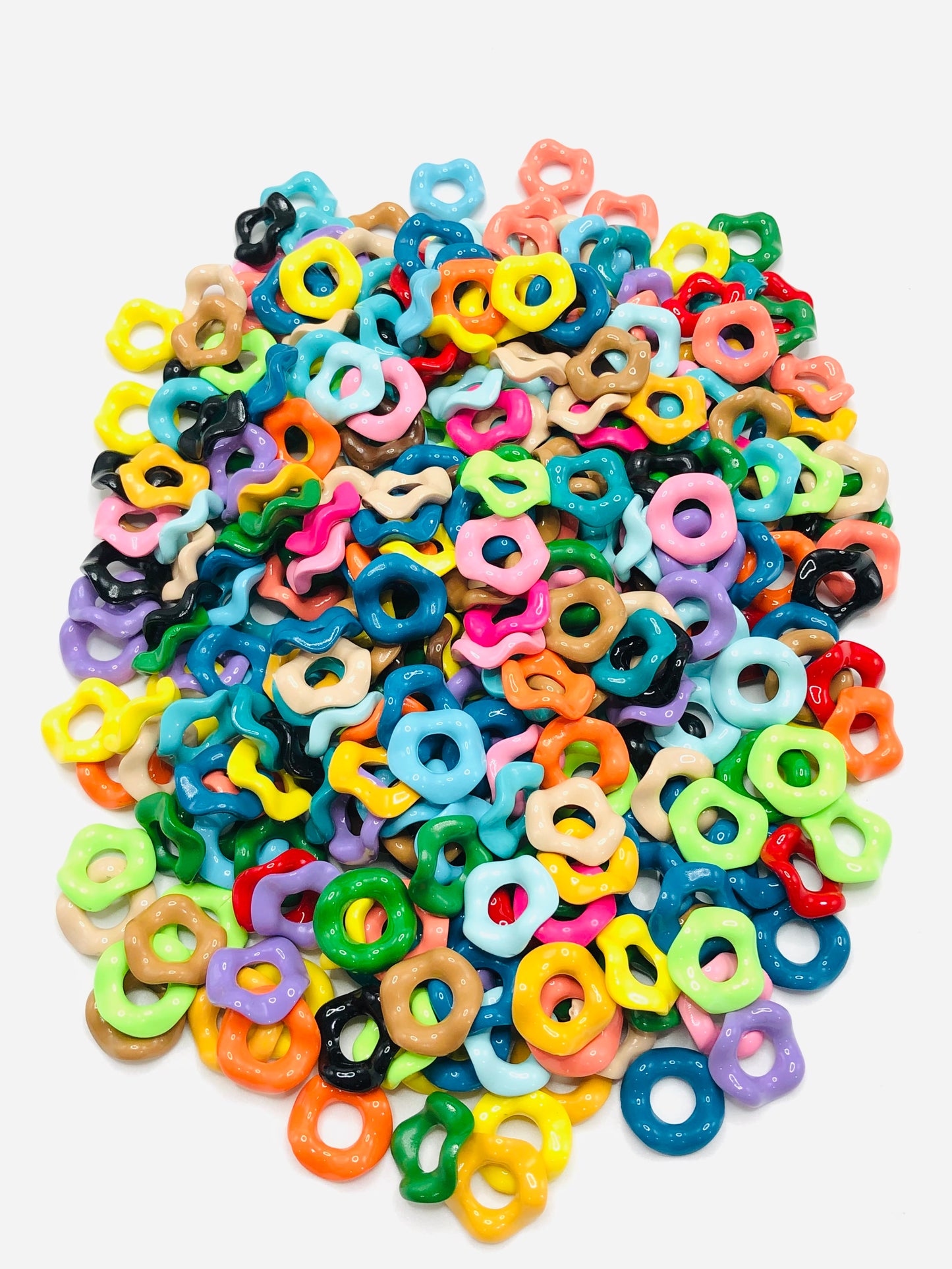 spacer Glossy Wave Shape Acrylic Spacer Beads And Solid Color Random Mix,15mm