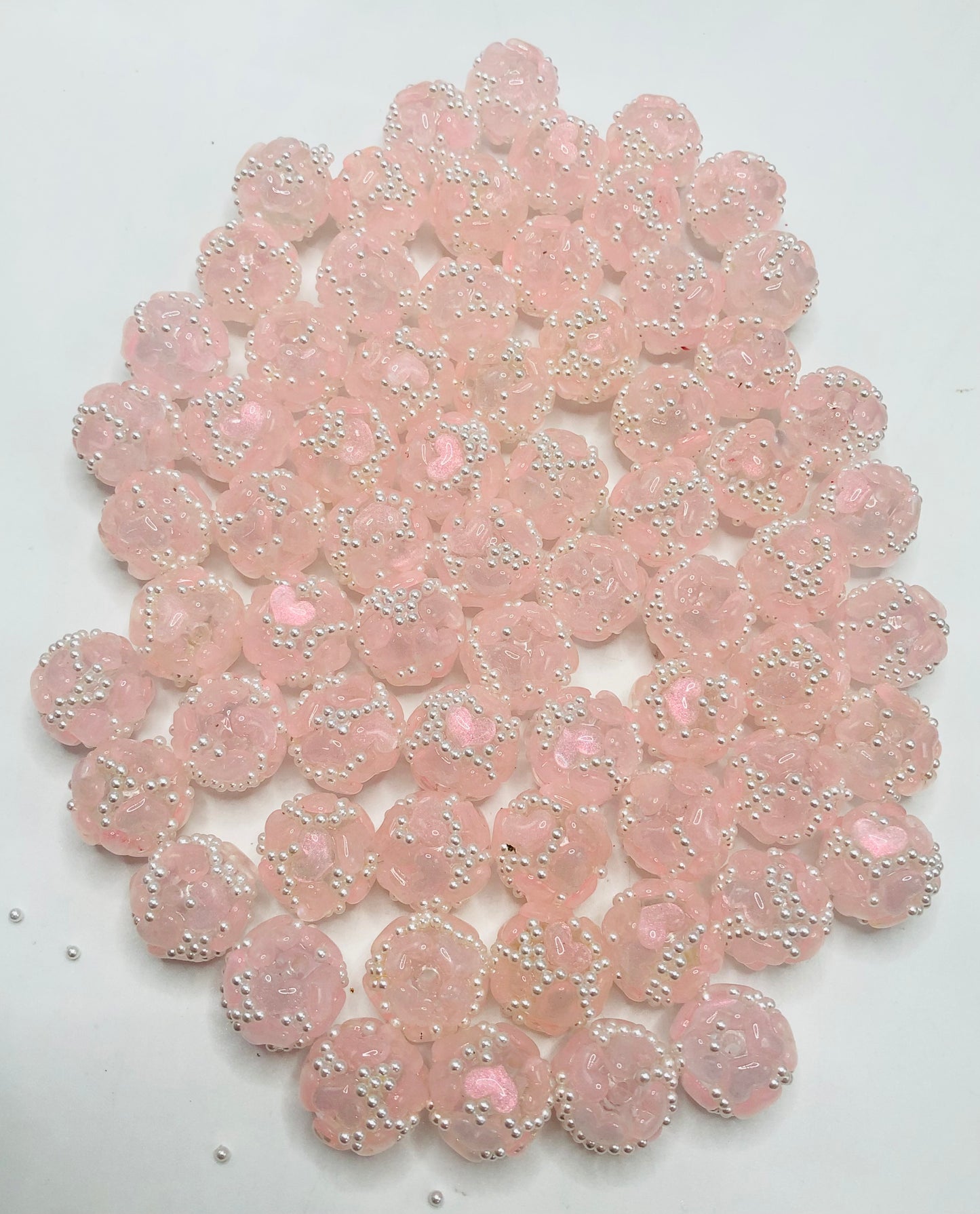 Heart bead love Valentine's Day collection Love bead Acrylic and clay love beads 17mm  Random Mix