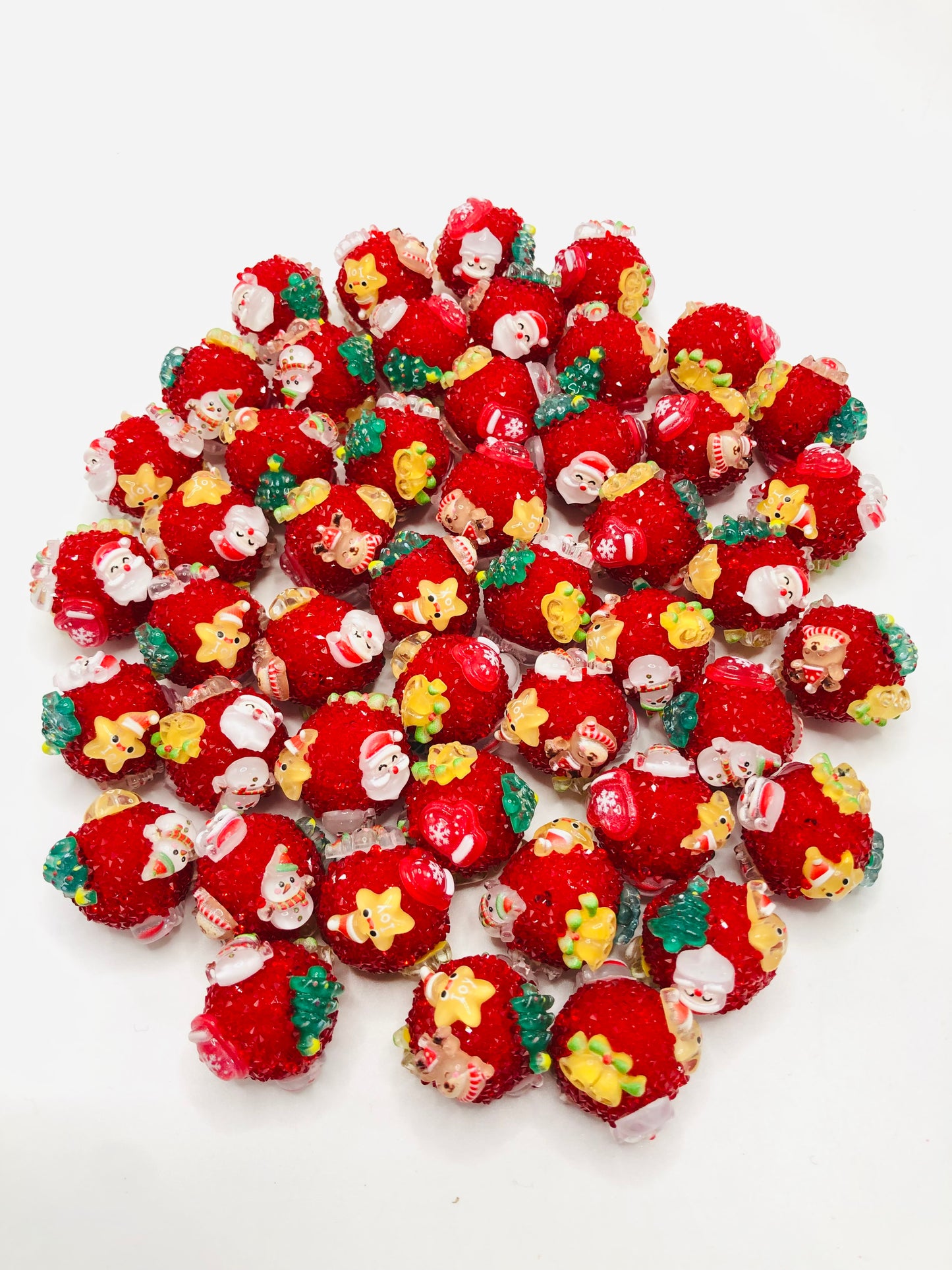 Christmas Bead Sugar beads Santa Claus Christmas tree 23mm  Random Mix