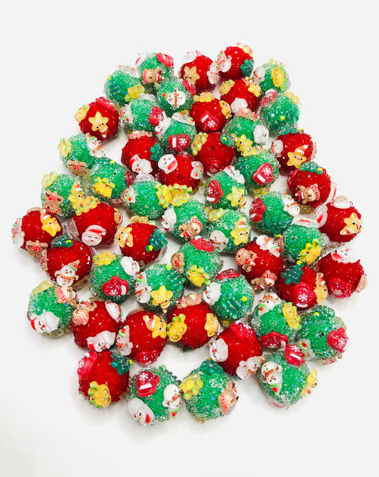 Christmas Bead Sugar beads Santa Claus Christmas tree 23mm  Random Mix