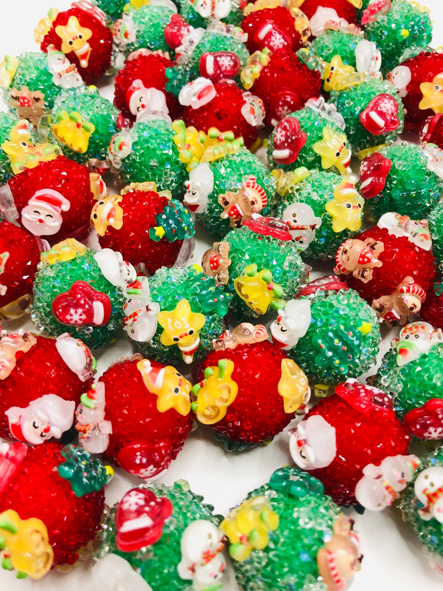 Christmas Bead Sugar beads Santa Claus Christmas tree 23mm  Random Mix