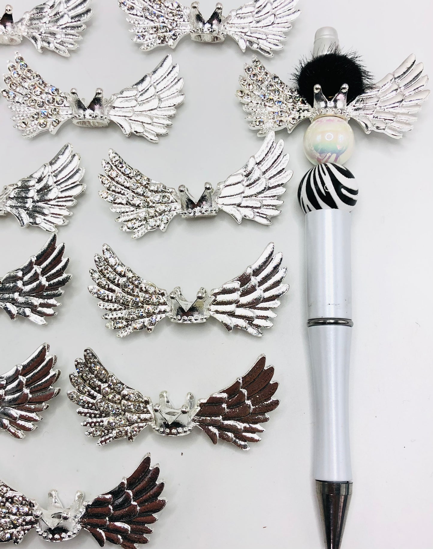 metal Angel wings spacer drill Double-sided wing crown 53mm Random Mix