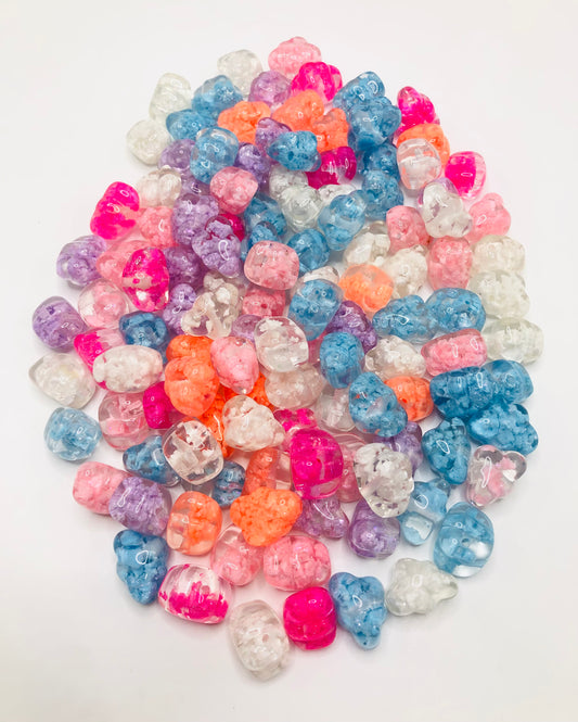 acrylic Cloud shape Cloud bead Colored acrylic beads 18mm Random Mix