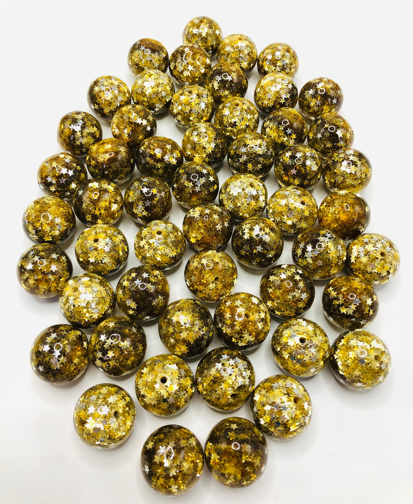 acrylic Star glitter brown sequin Bead 20mm/16mm