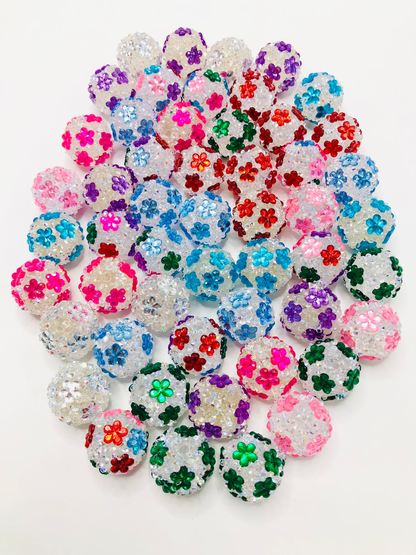 acrylic Rhinestone Bead Chroma drill Sugar Flower stone beads 21mm Random Mix