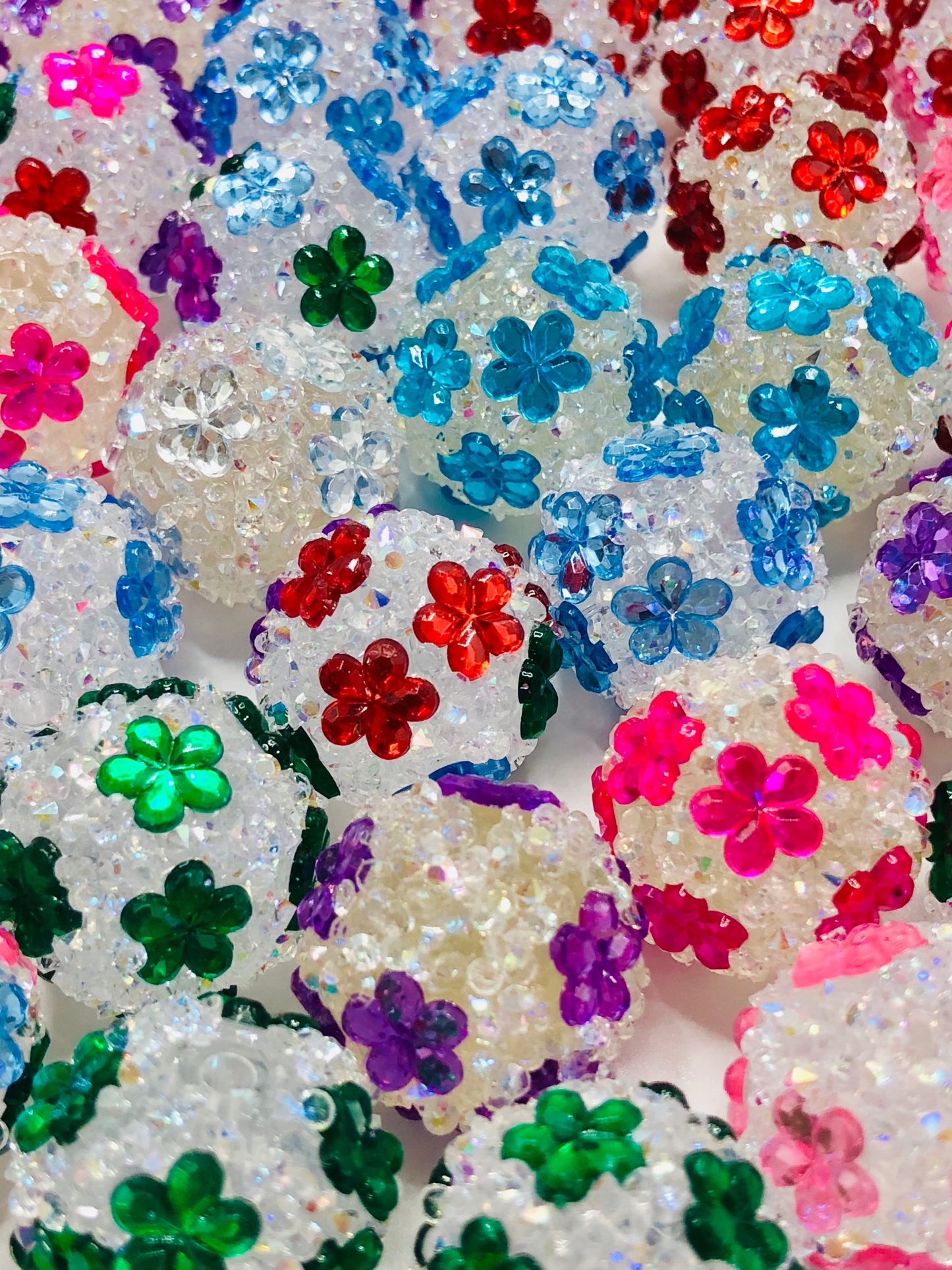 acrylic Rhinestone Bead Chroma drill Sugar Flower stone beads 21mm Random Mix