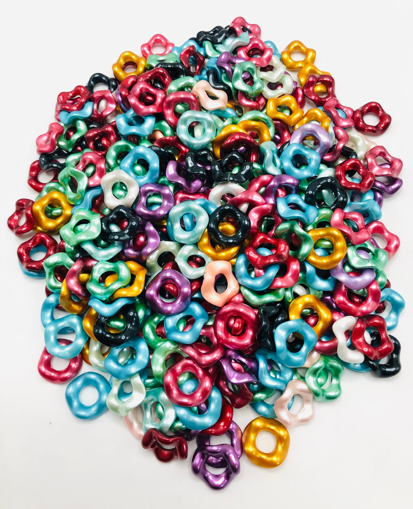 Glossy Wave Shape Acrylic Spacer Beads And  Solid Color, Dark color Random Mix,15mm