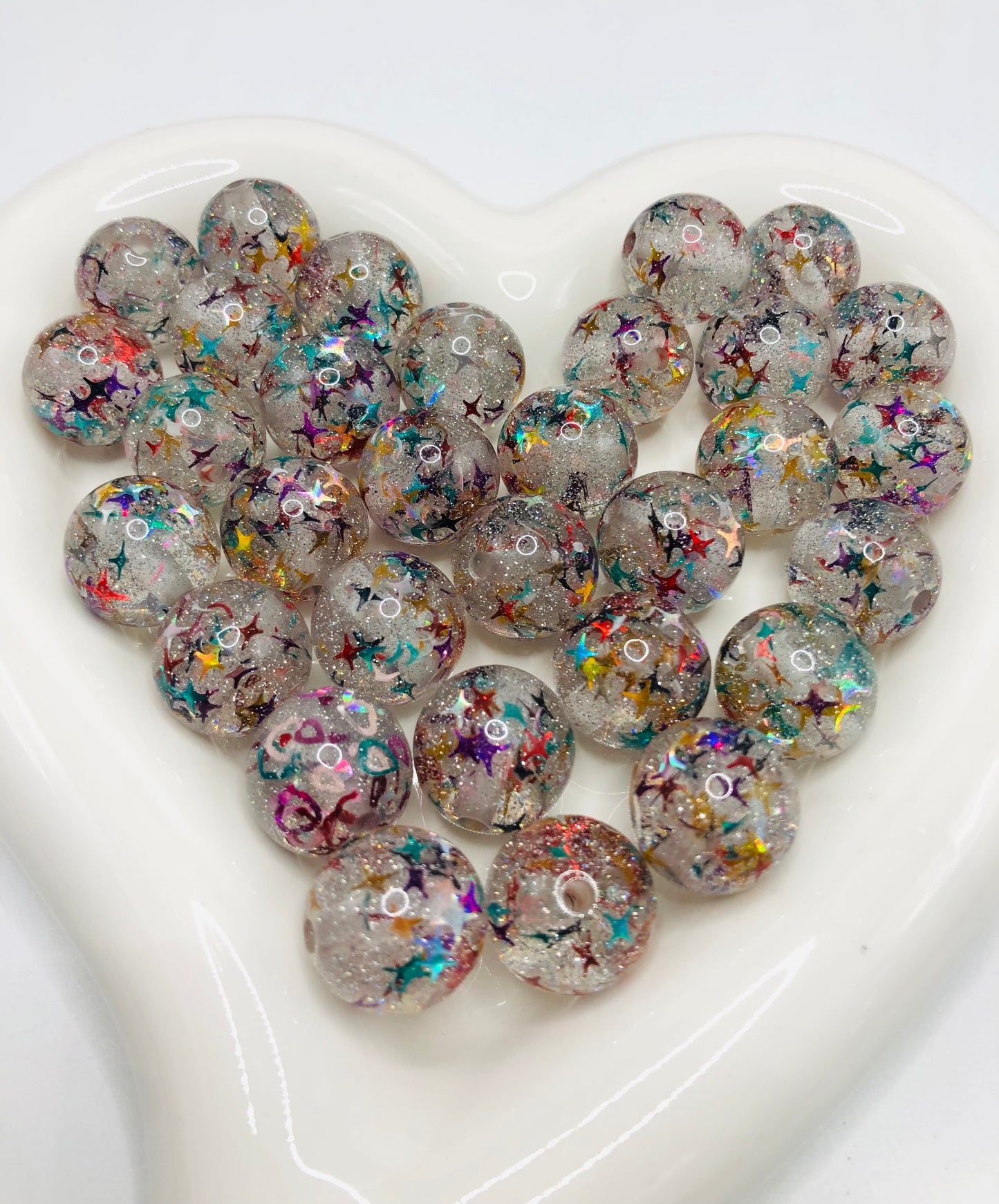 acrylic Star heart glitter loose sequin Chroma 16mm Random Mix