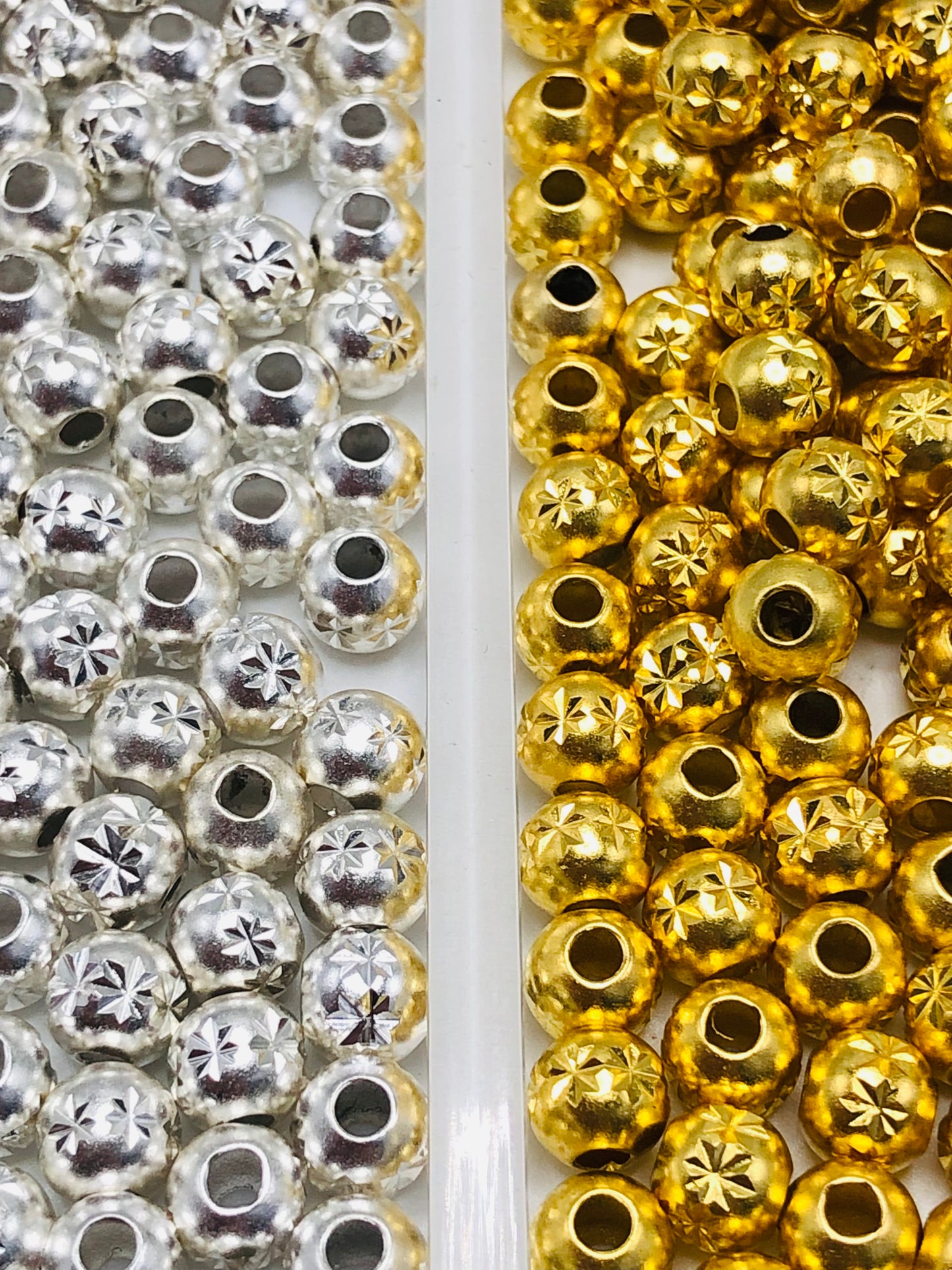 Metal hexagram Star spacer Gasket bead Gold and silver Metal bead 6mm Random Mix
