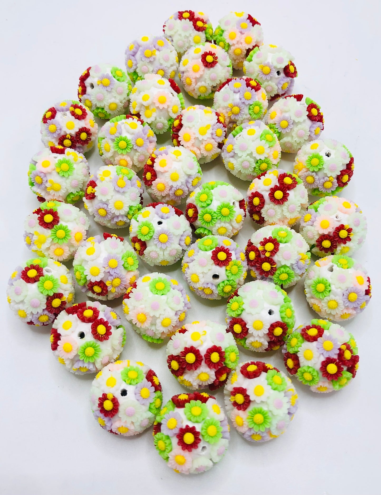 acrylic Floral beads Colored sunflower Bead Random Mix 18mm