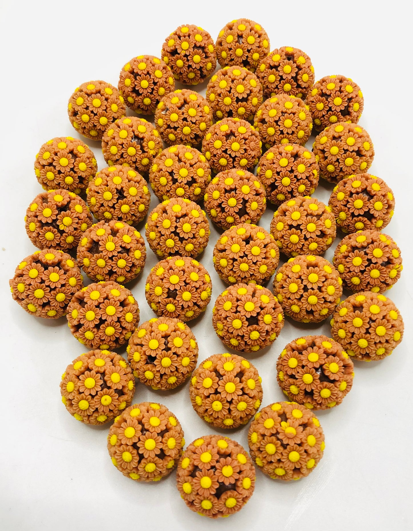 acrylic Floral beads Colored sunflower Bead Random Mix 18mm