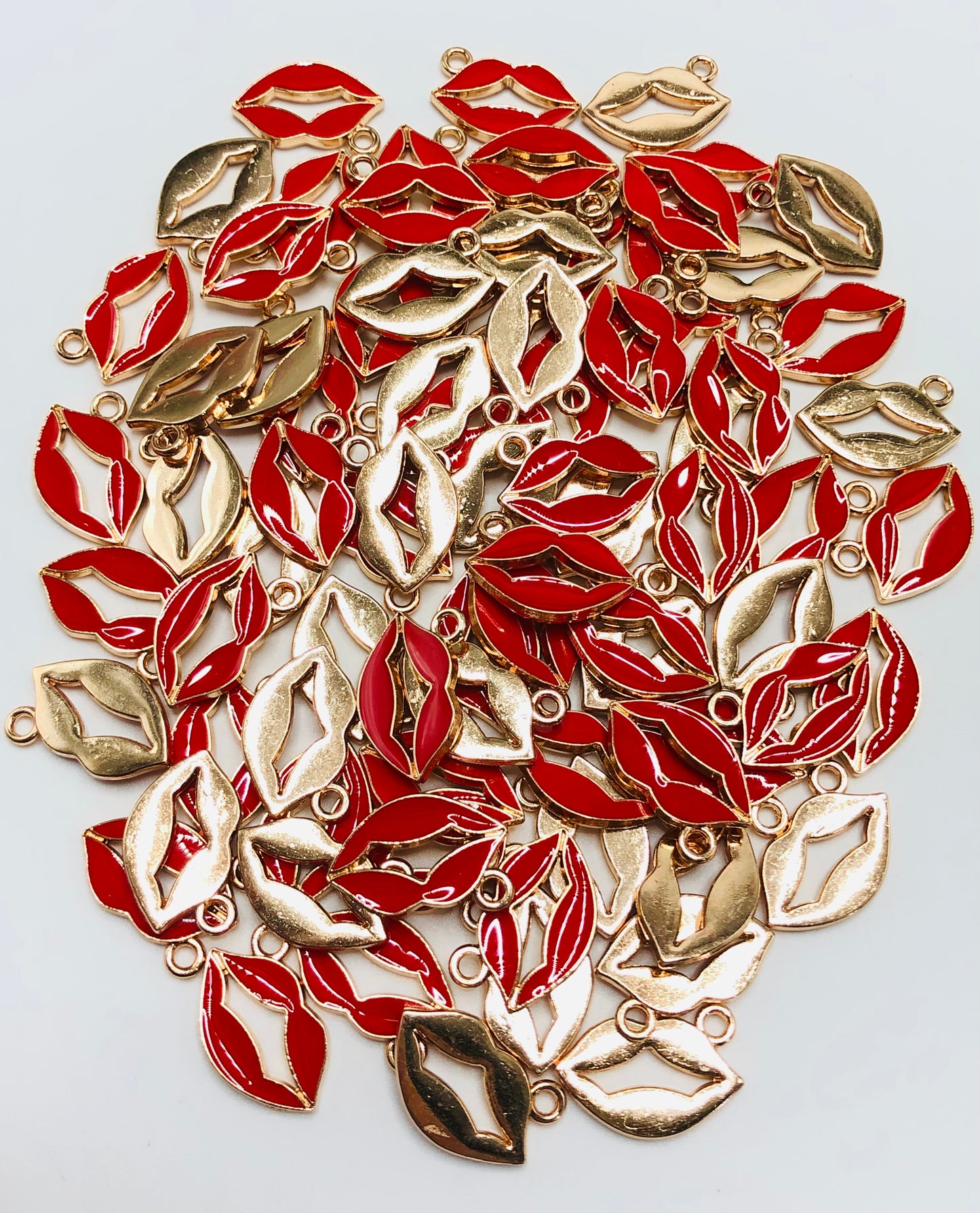 alloy charm metal Fruit slice Metal pendant Lip sunflower Not optional Random pattern mix