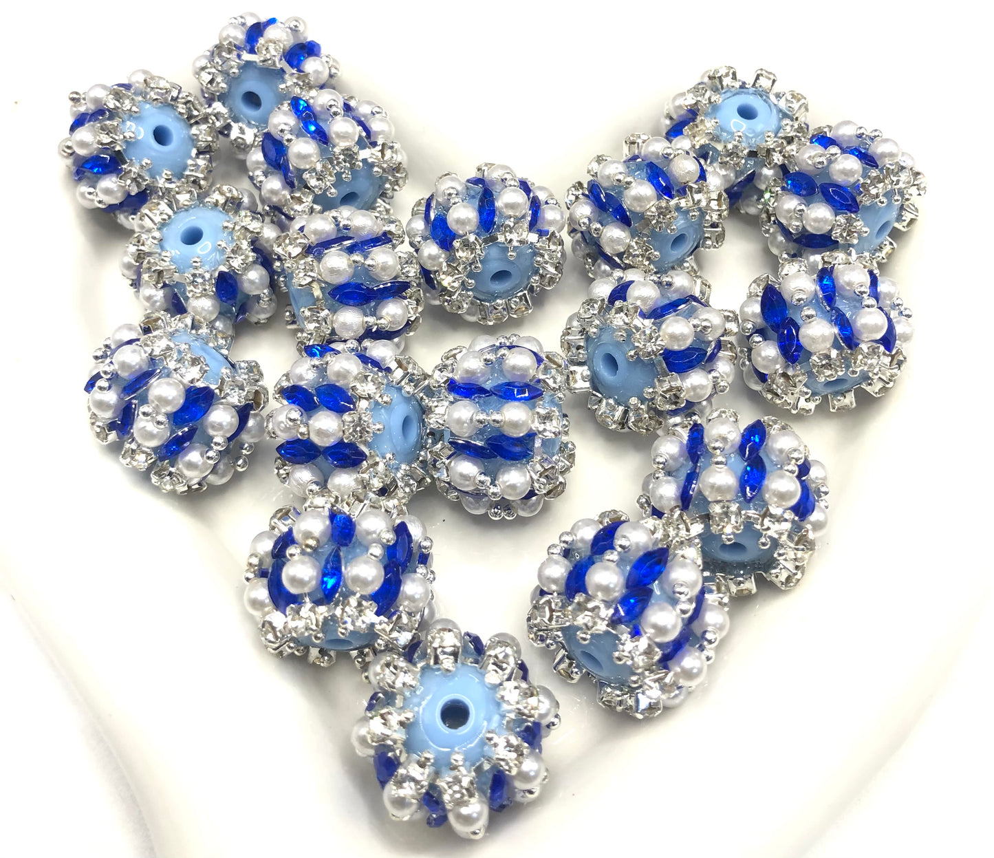 fancy bead acrylic rhinestone chain lantern pumpkin bead craft with pearl and colored crystal,random mix 20mm