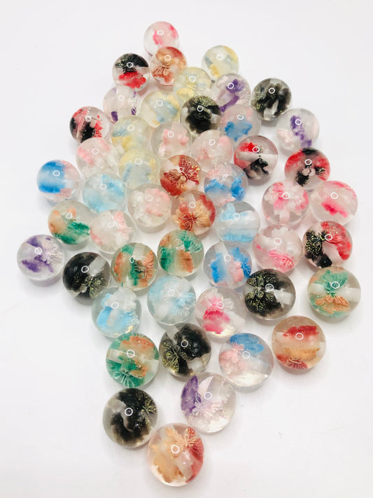 Acrylic butterfly beads Colored butterfly glitter Flower beads Random Mix 16mm