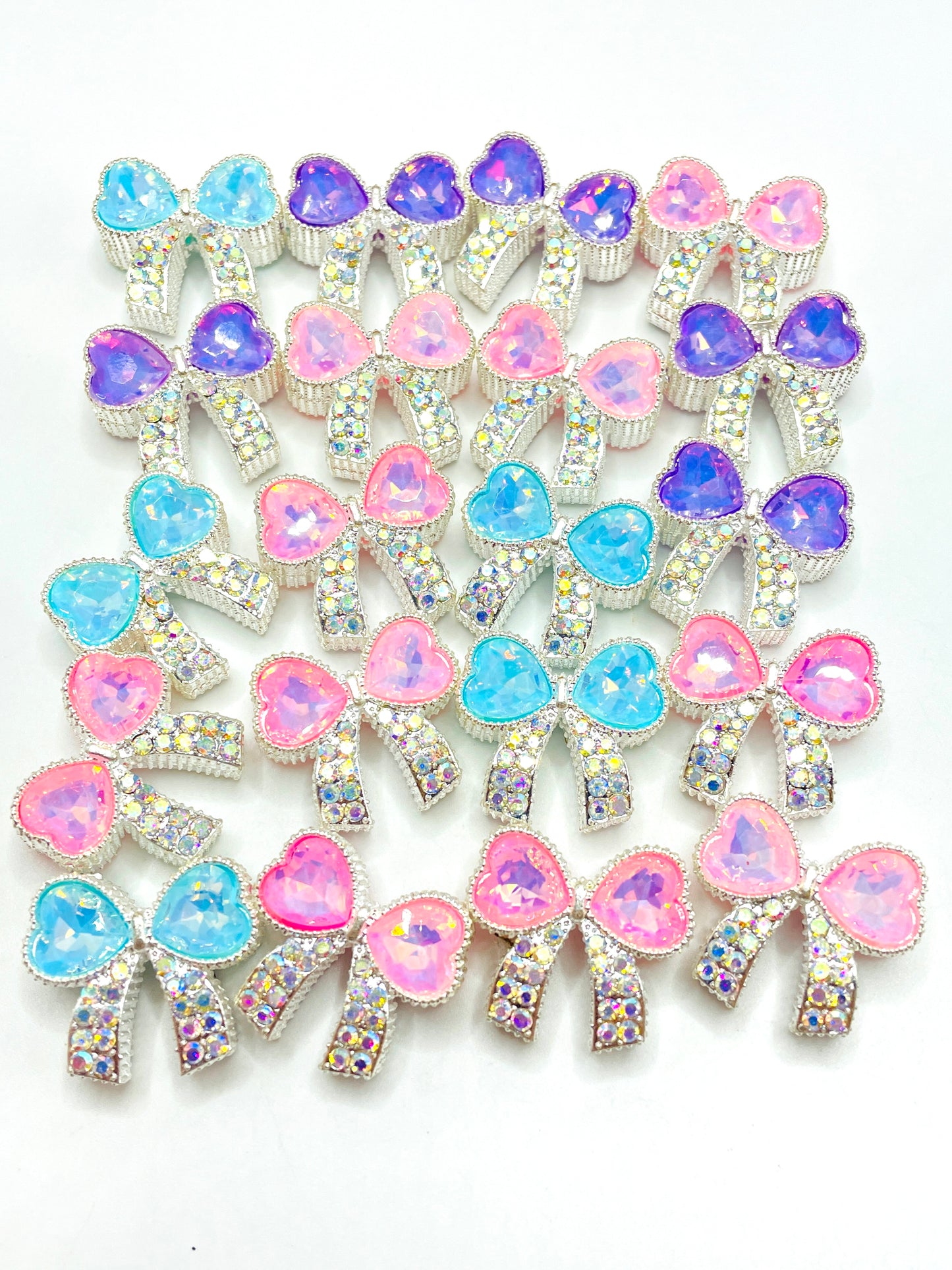fancy metal metalic alloy pleochroic Bow with Crystal Alloy Beads Random Mix Fancy-71