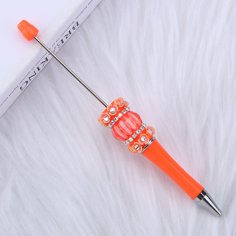 DIY petal beading pen Rose beaded ballpoint pen Multicolor pumpkin beaded ballpoint pen Random Mix