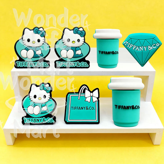 Silicone gel Tiffany color HK Silicone toy beads in cartoon shapes Coffee cup Gift package