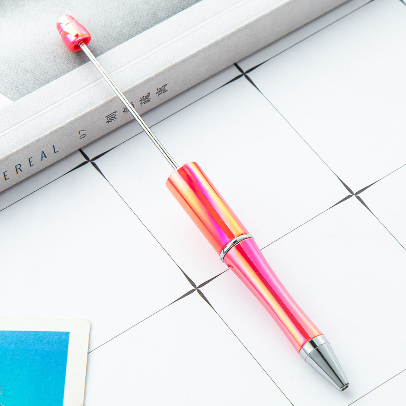 New UV ombre Beaded pen diy handmade plastic bead pen Plastic ballpoint pen Random Mix