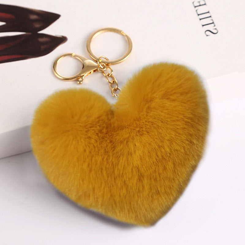 Heart ball Ordinary Key tool Heart pendant Fuzzy pendant Heart pendant Random Mix 9~10cm Silver 4-link chain lobster clasp