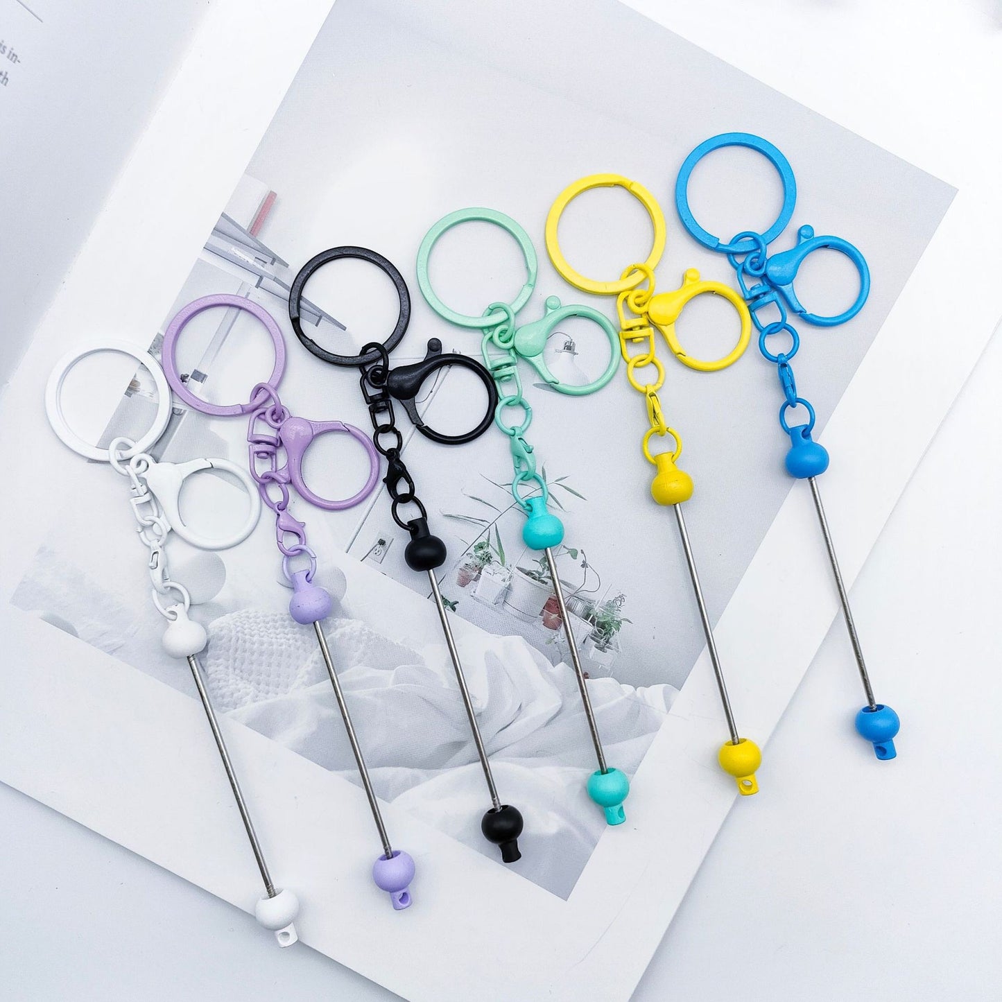 Metal Glossy scrub Keychain in Solid Colors Random Mix