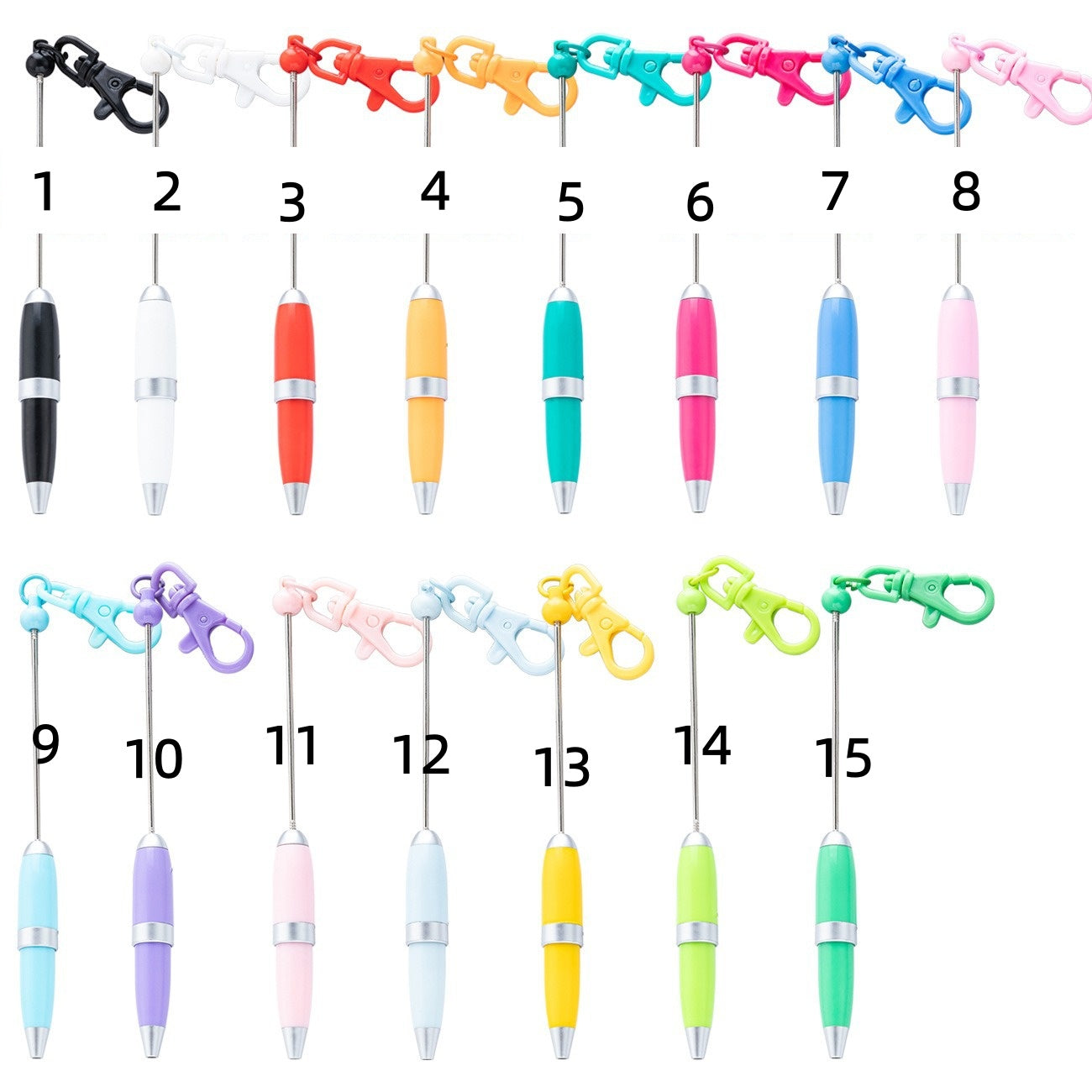 Bullet-shaped bead pen There are hooks for hanging items. Compact Beaded Pen
