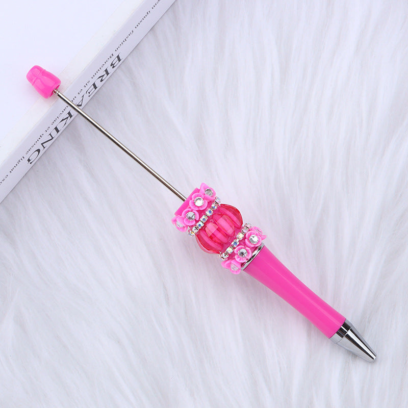 DIY petal beading pen Rose beaded ballpoint pen Multicolor pumpkin beaded ballpoint pen Random Mix