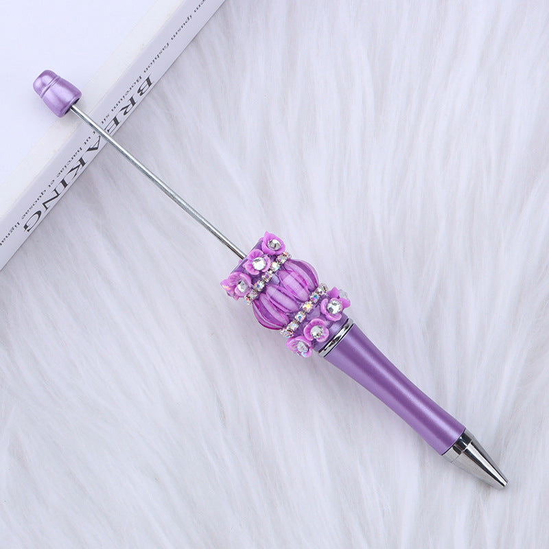 DIY petal beading pen Rose beaded ballpoint pen Multicolor pumpkin beaded ballpoint pen Random Mix