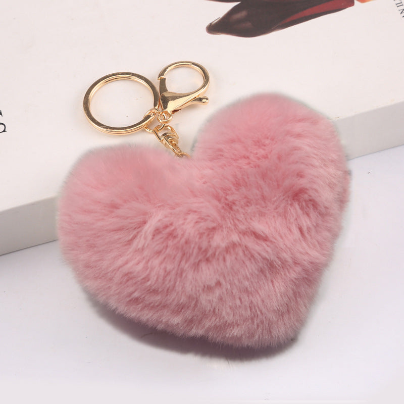 Heart ball Ordinary Key tool Heart pendant Fuzzy pendant Heart pendant Random Mix 9~10cm Silver 4-link chain lobster clasp